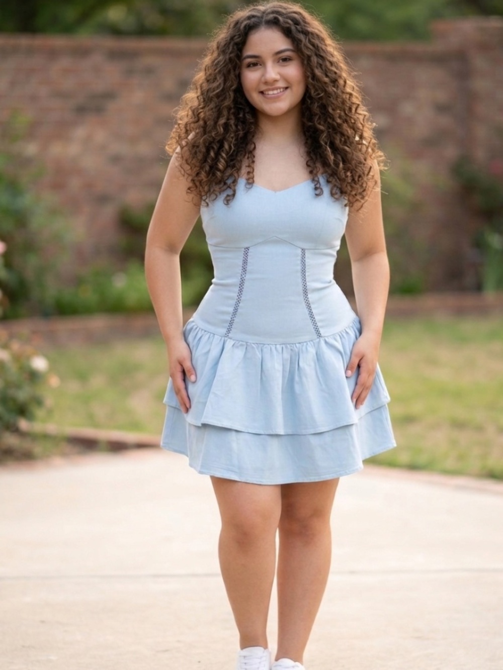 MADDEN NYC LIGHT  BLUE MINI SUMMER DRESS